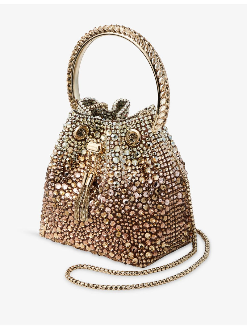 Jimmy Choo satin top-handle bag with crystal embellishments, UK version
