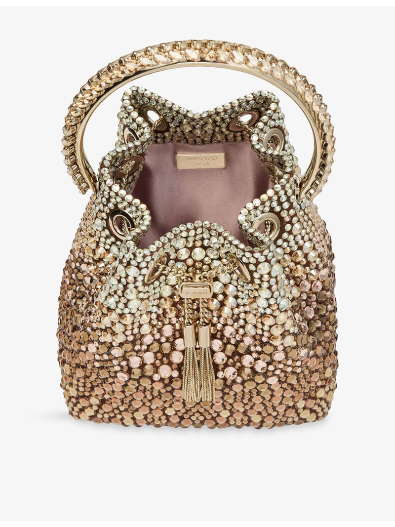 Jimmy Choo satin top-handle bag with crystal embellishments, UK version