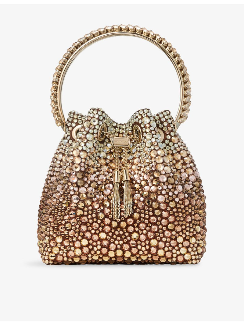 Jimmy Choo satin top-handle bag with crystal embellishments, UK version