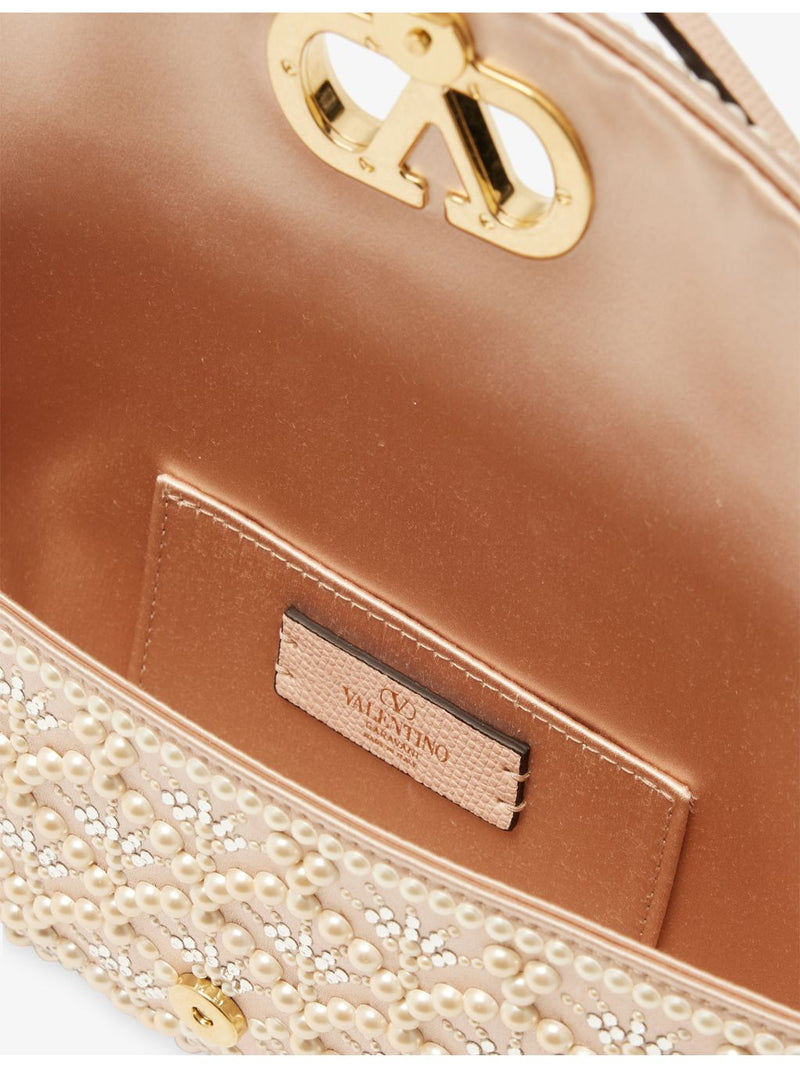 Valentino Garavani shoulder bag small pearl and rhinestone - British product
