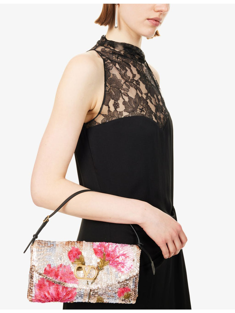 Valentino Garavani sequin shoulder bag in silk - British product