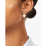Valentino Garavani oval pearl brass earrings, imported from the UK