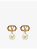 Valentino Garavani oval pearl brass earrings, imported from the UK
