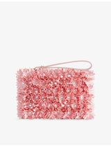 selfridges Valentino Garavani Flower Embroidered Pouch- Buy online at McGrocer