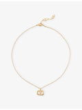 Valentino Garavani Ovalette brass necklace with VL logo pendant, UK version