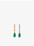 Valentino Garavani drop earrings with green stone, polished brass - British product
