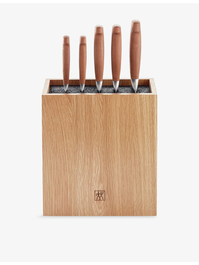 Zwilling J.A Henckels five-piece wooden knife block set, imported from the UK