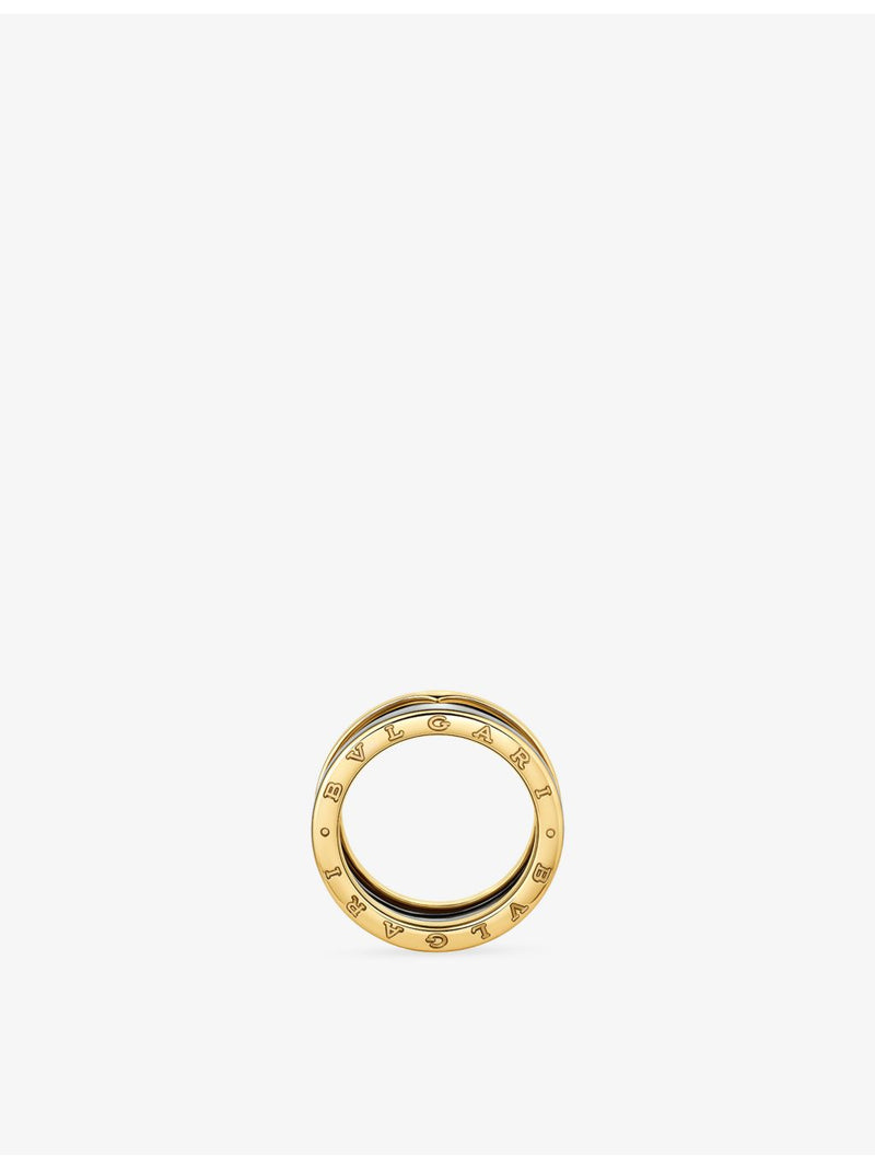 Bvlgari B.zero1 18ct yellow gold and stainless steel two-band ring, UK version