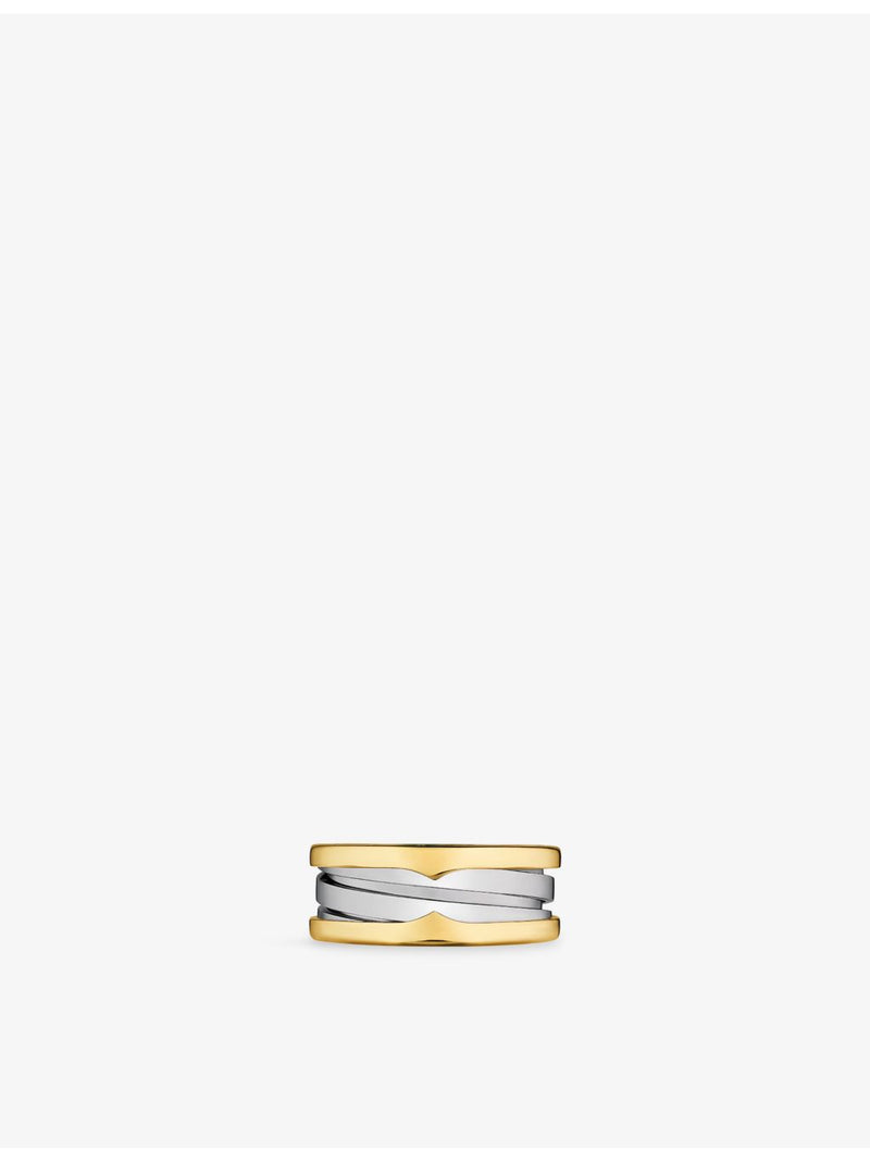 Bvlgari B.zero1 18ct yellow gold and stainless steel two-band ring, UK version