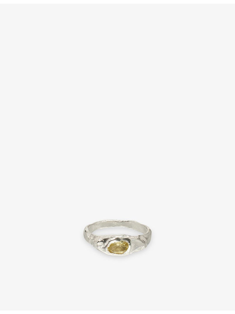 Simuero sterling silver lemon quartz ring, imported from the UK