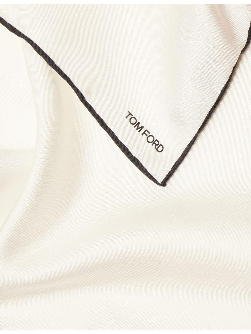 Tom Ford silk pocket square with contrast border (British brand)