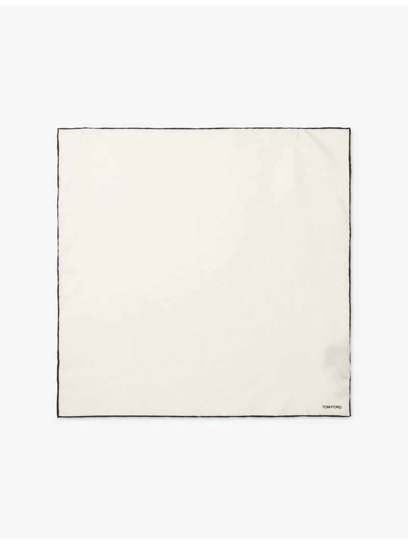 Tom Ford silk pocket square with contrast border (British brand)