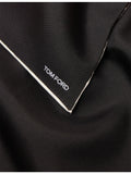 Tom Ford contrast-border logo silk pocket square (British brand)