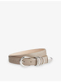 Hollyhock lizard embossed leather belt 99cm, UK version