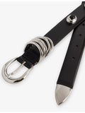 Hollyhock stone-embellished leather belt 99cm (British brand)