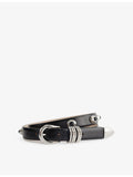 Hollyhock stone-embellished leather belt 99cm (British brand)