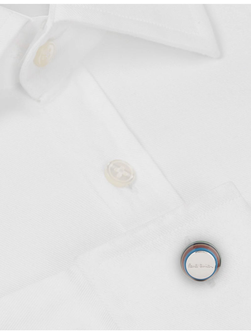 Paul Smith engraved-logo striped copper-and-zinc cufflinks 1.8cm diameter (British brand)