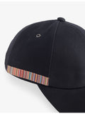 Paul Smith cotton cap with signature striped panel, imported from the UK