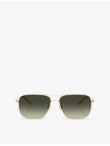 selfridges Oliver Peoples Clifton Aviator-Frame Metal Sunglasses- Buy online at McGrocer