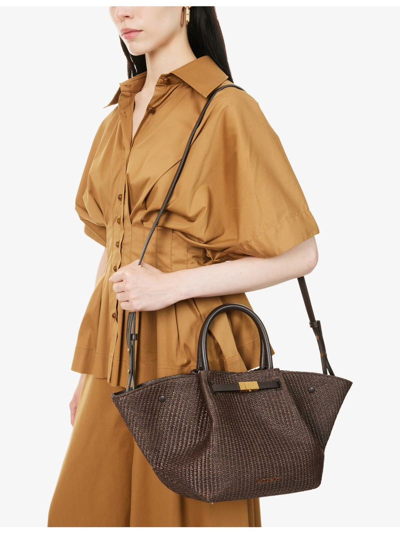 Demellier Midi New York raffia tote bag - British product
