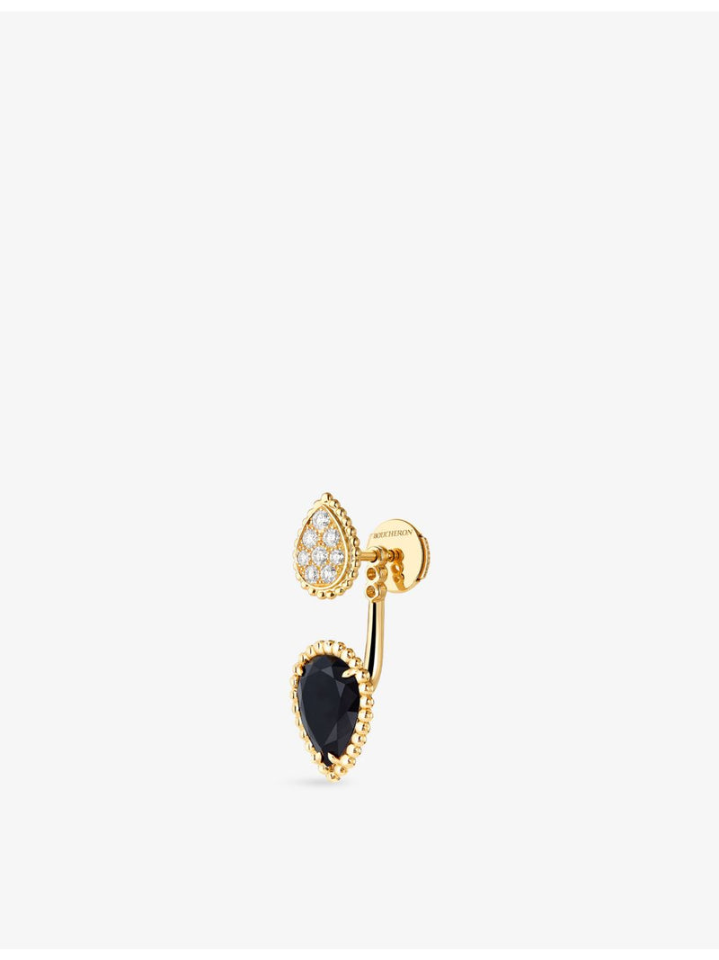 Boucheron Serpent Bohème single stud earring yellow gold onyx diamond (British brand)