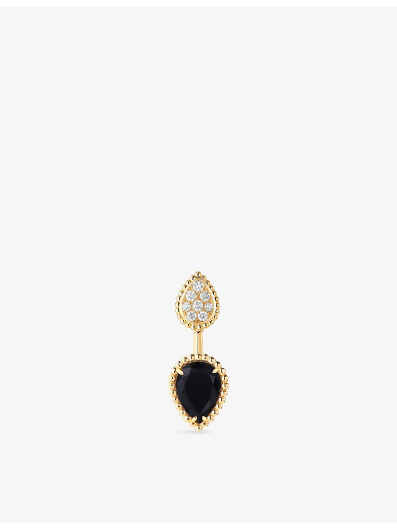 Boucheron Serpent Bohème single stud earring yellow gold onyx diamond (British brand)