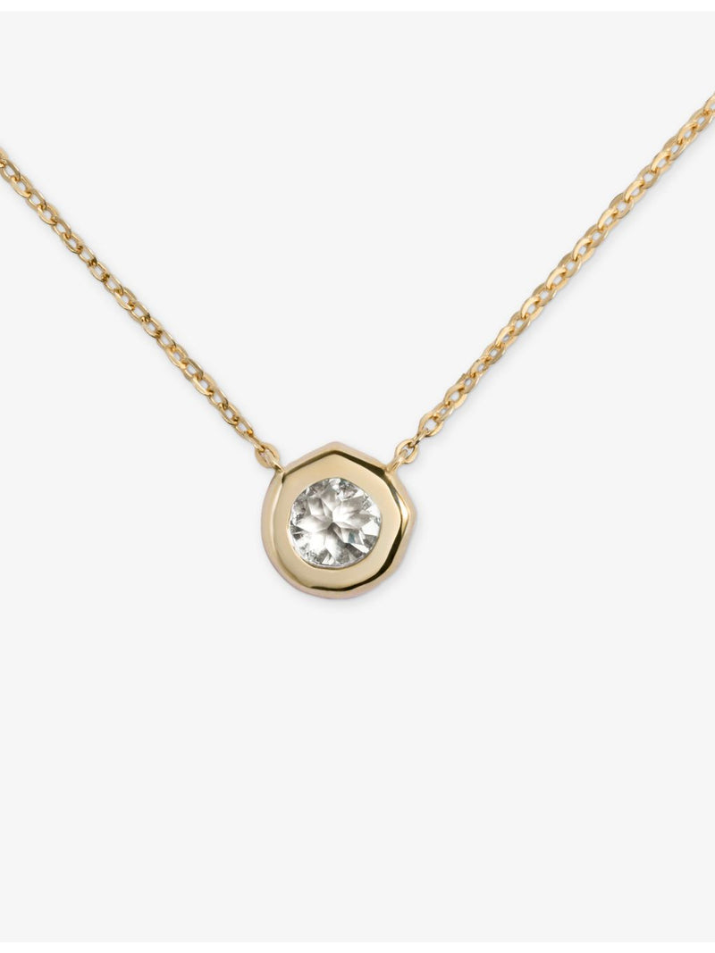Monica Vinader Siren solitaire necklace 0.5ct lab-grown diamond 14ct yellow gold, UK version