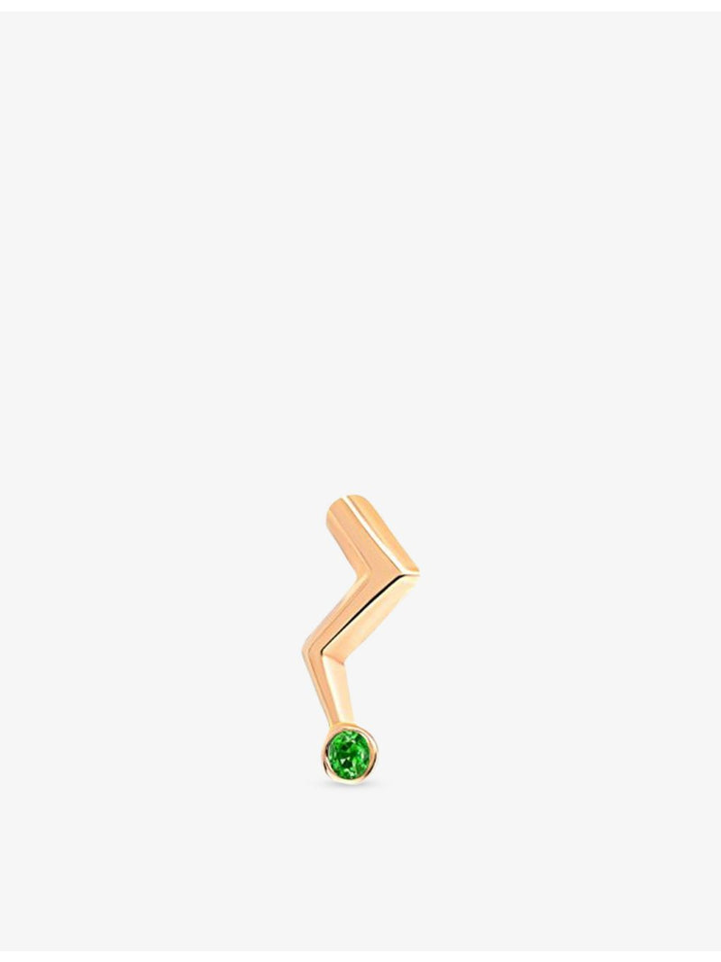 La Maison Couture lightning stud earring in 14ct rose gold and emerald, UK version