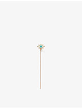 selfridges La Maison Couture Selda Small Evil Eye Chain 14ct Rose-Gold and Diamond Single Drop Earring- Buy online at McGrocer