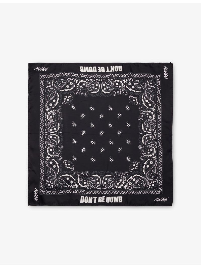 AWGE silk-blend bandana Don't Be Dumb print (British brand)