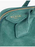 Alaïa suede clutch bag with gold-toned hardware, imported from the UK