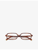 selfridges Miu Miu Tortoiseshell Rectangle-Frame Acetate Eyeglasses- Buy online at McGrocer