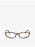 Miu Miu oval-frame acetate eyeglasses in tortoiseshell - British product