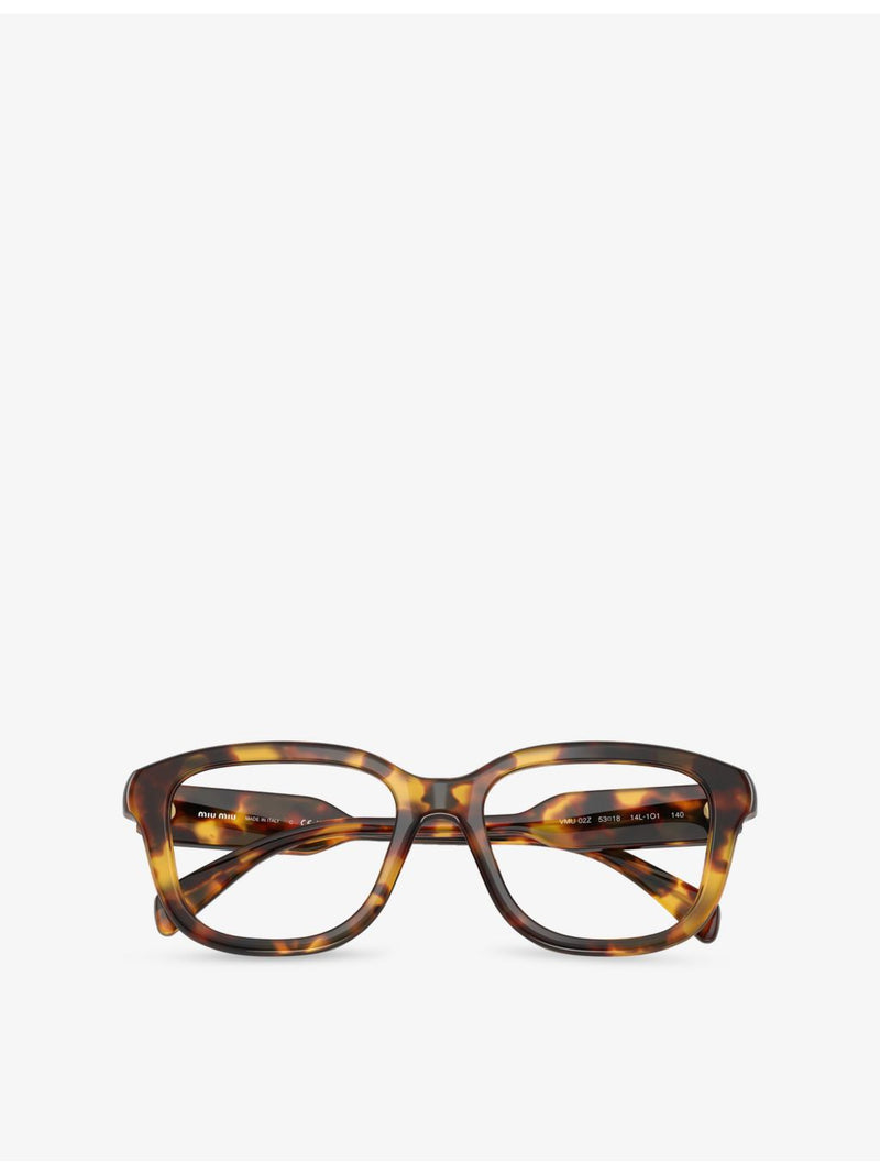 Miu Miu square-frame acetate eyeglasses in tortoiseshell MU 02ZV (British brand)