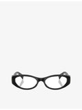 Miu Miu oval-frame acetate eyeglasses, UK version