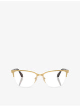 selfridges Versace VE1304 Square-Frame Metal Optical Glasses- Buy online at McGrocer