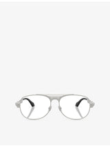 selfridges Versace VE1319 Pilot-Frame Metal Optical Glasses- Buy online at McGrocer