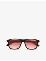 selfridges Maison Margiela Lunettes 8 Marron Square-Frame Sunglasses- Buy online at McGrocer
