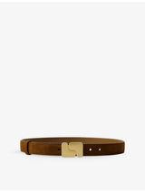 selfridges Soeur Ninon Branded-Buckle Suede Belt- Buy online at McGrocer
