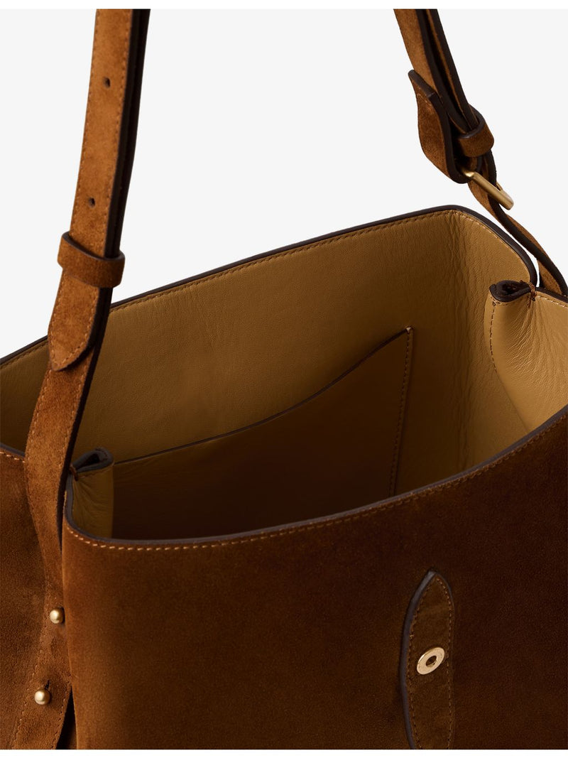 Soeur Bello suede shoulder bag with gold hardware - British product