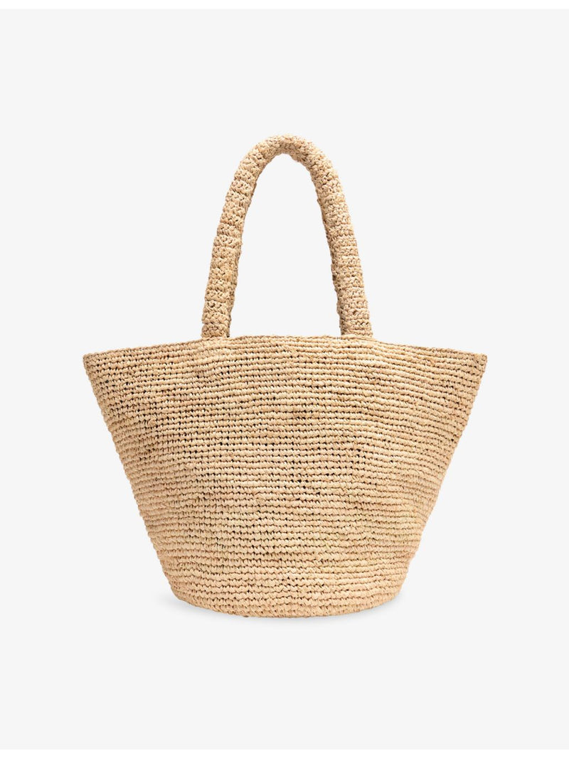 Whistles straw tote bag with charm embellishment - British product