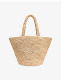 Whistles straw tote bag with charm embellishment - British product