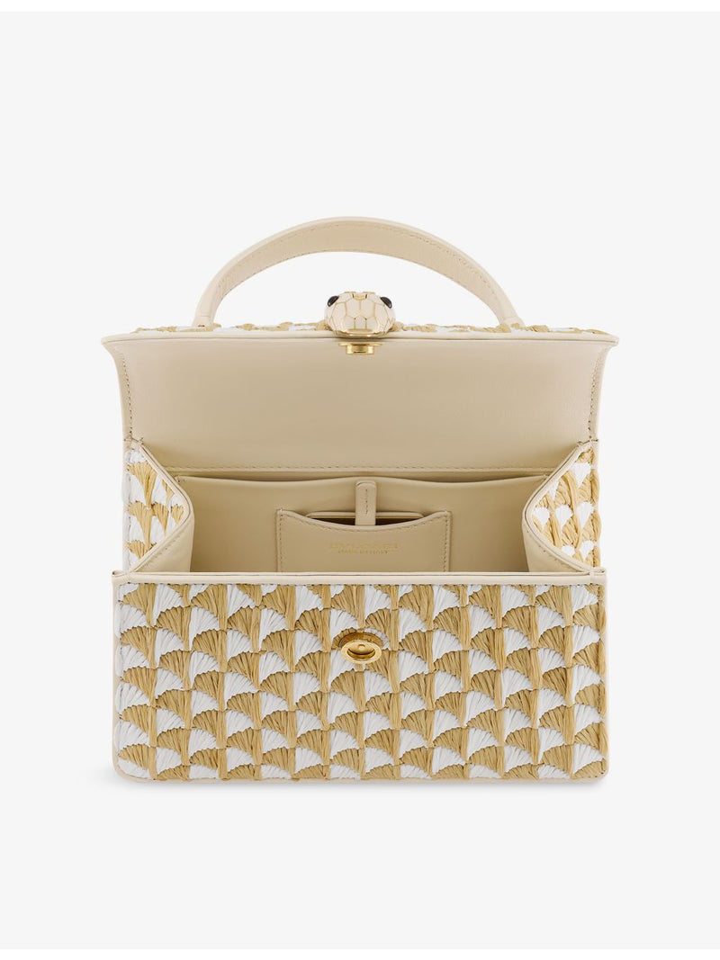 Bvlgari Serpenti Forever raffia top-handle bag medium, UK version