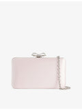 Self-Portrait crystal-embellished satin clutch bag (British brand)
