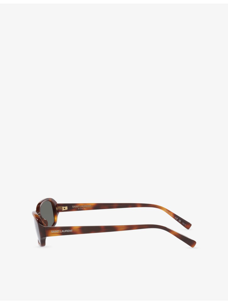 Saint Laurent SL 872 oval acetate sunglasses in tortoiseshell - British product