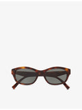 Saint Laurent acetate rectangle frame tortoiseshell sunglasses, British product