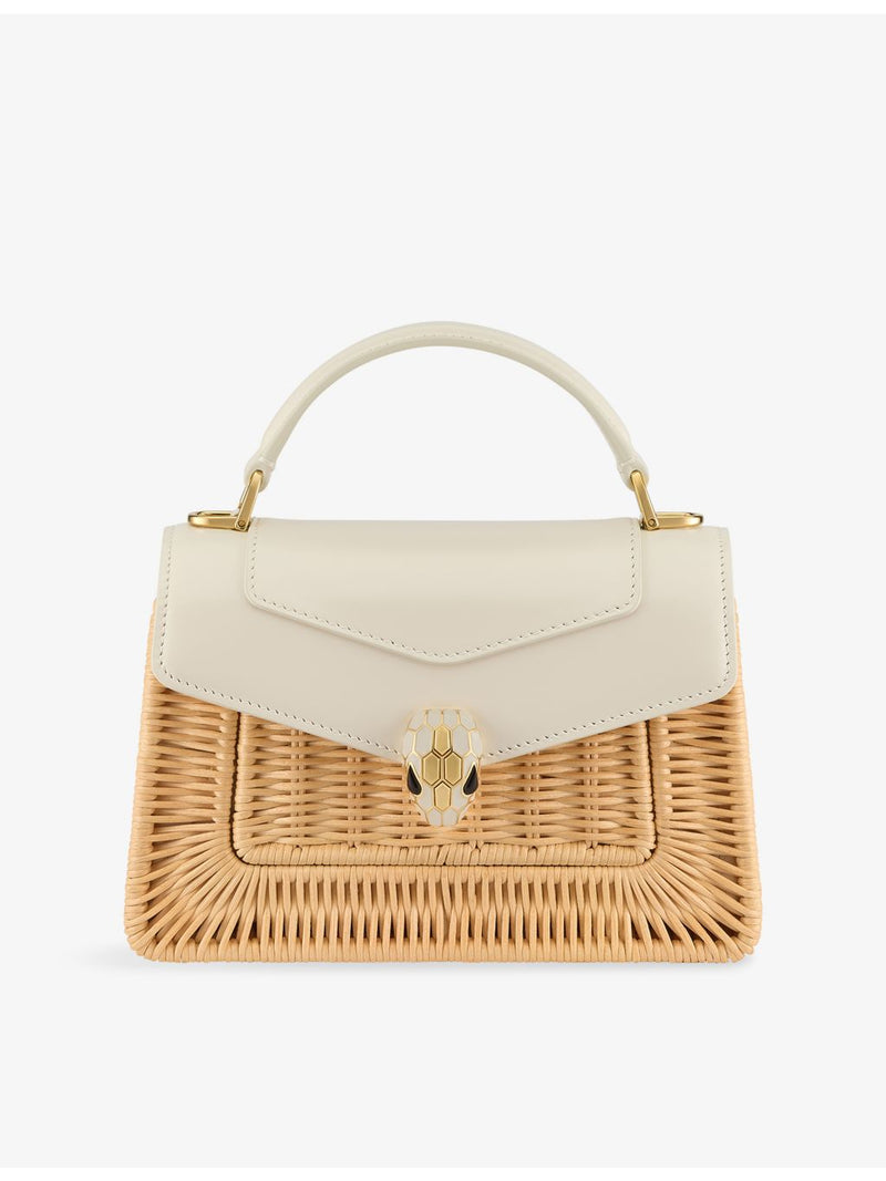 Serpenti Forever Mini Leather And Calla Crystal Top-Handle Bag