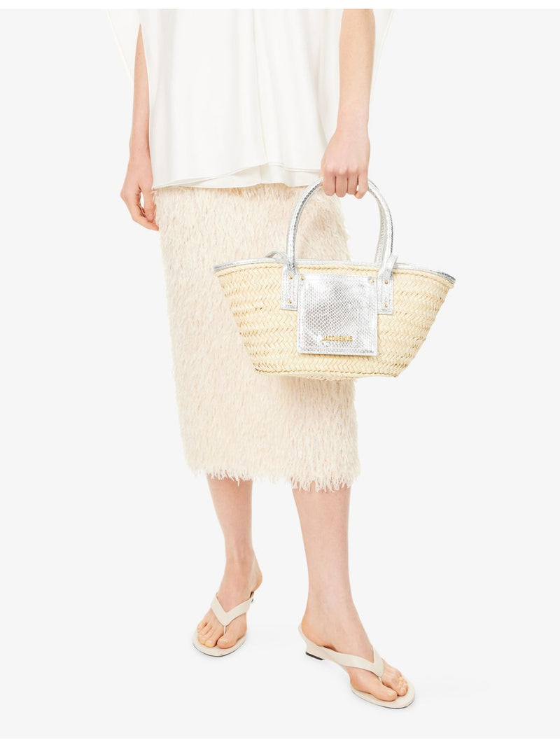 Jacquemus Le Petit Panier Soli straw basket bag, imported from the UK
