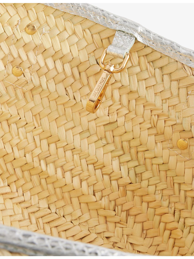 Jacquemus Le Petit Panier Soli straw basket bag, imported from the UK