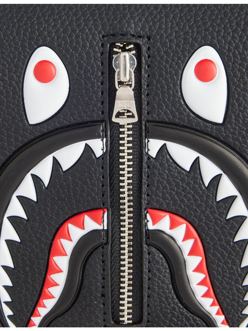 BAPE faux-leather mini bag with shark motif, imported from the UK